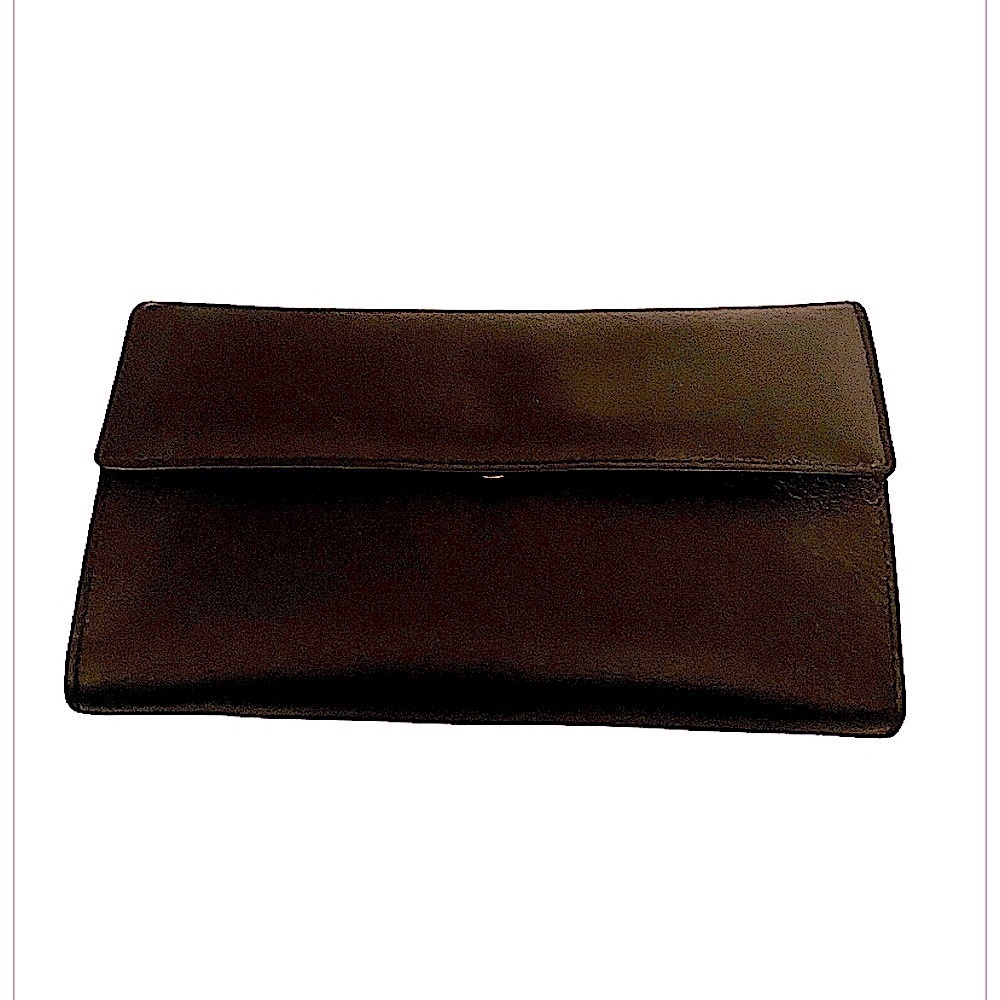 Lisa Loren Vintage Women’s Black Napa Cowhide Leather Wallet W 8 x L 4.